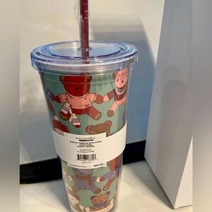 Vera Bradley Multicolor Toasty TeddiesTumbler with Straw